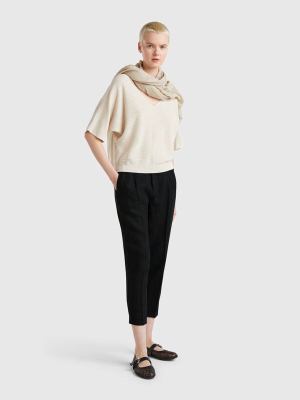 Kurze Hose aus 100 % Leinen Damen