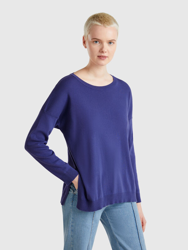 Pull over-fit en coton Femme