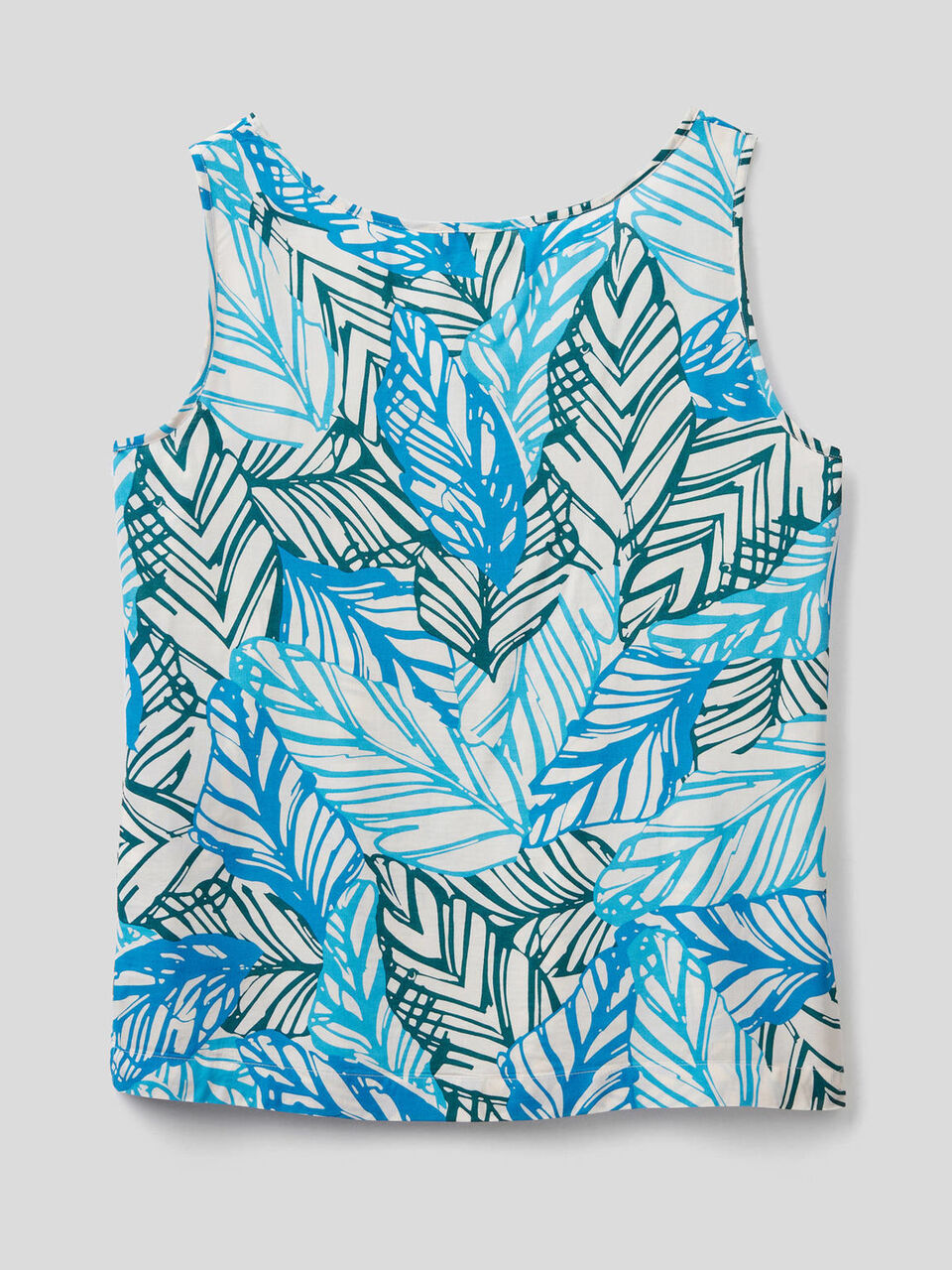 Wide tank top with botanical print image number 2