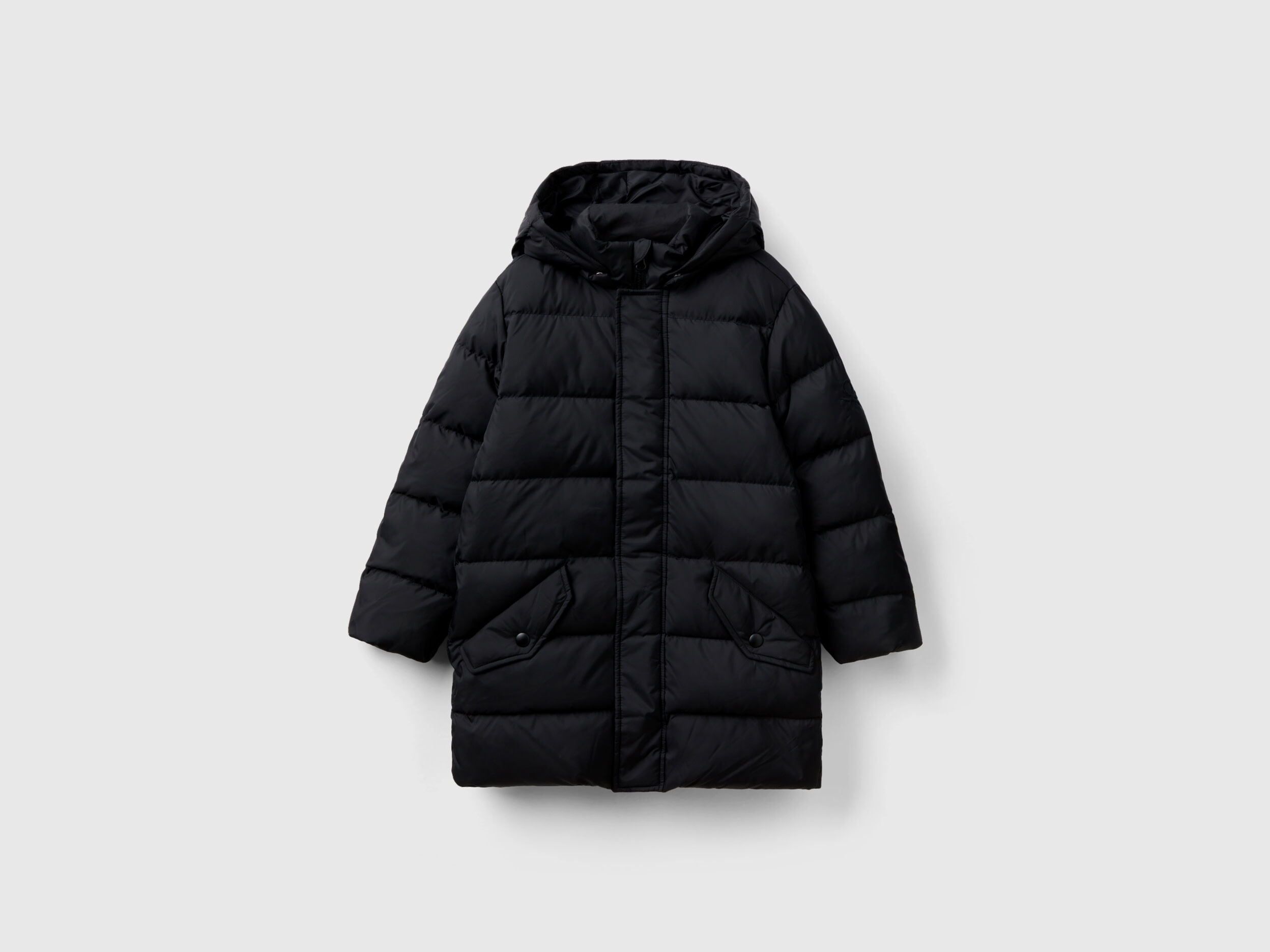 Piumino con cappuccio staccabile Nero Benetton