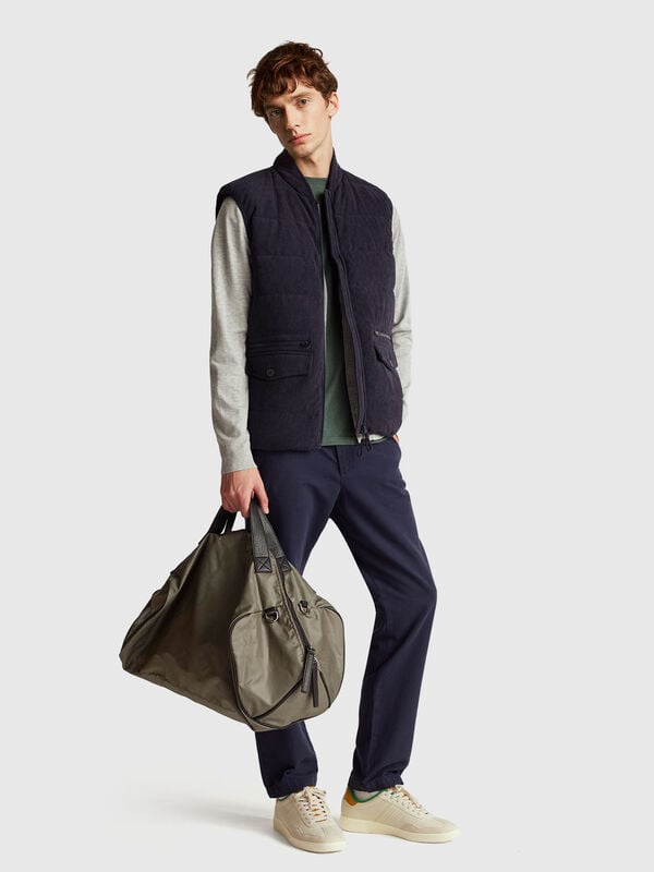 Gilet con tasche in velluto Uomo