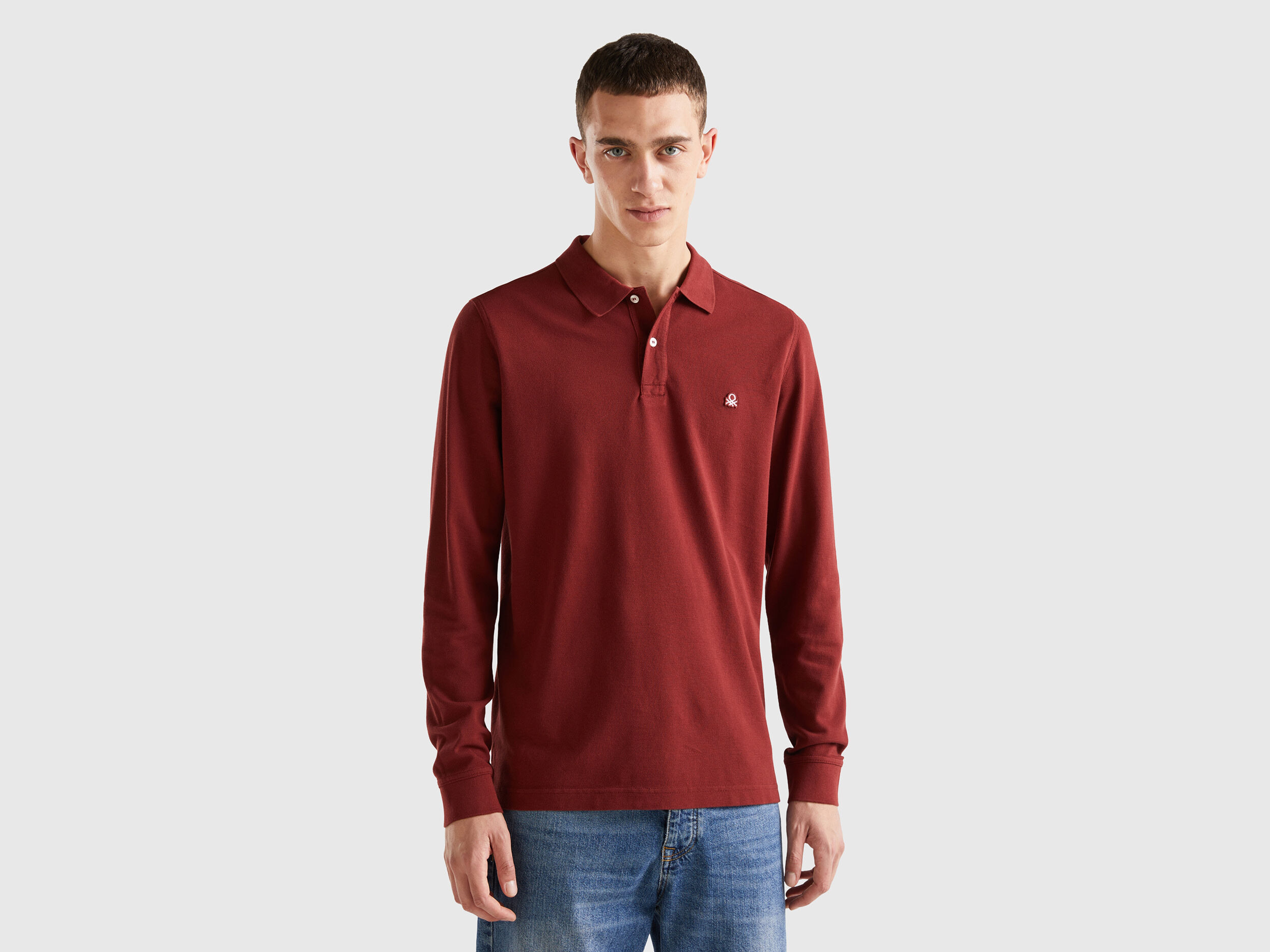 Polo manica lunga deals benetton