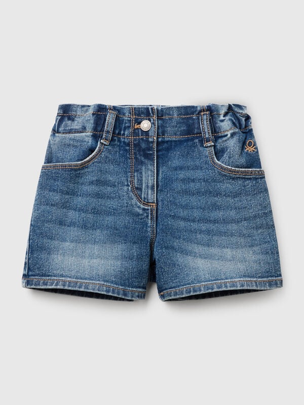 Shorts paperbag di jeans Bambina