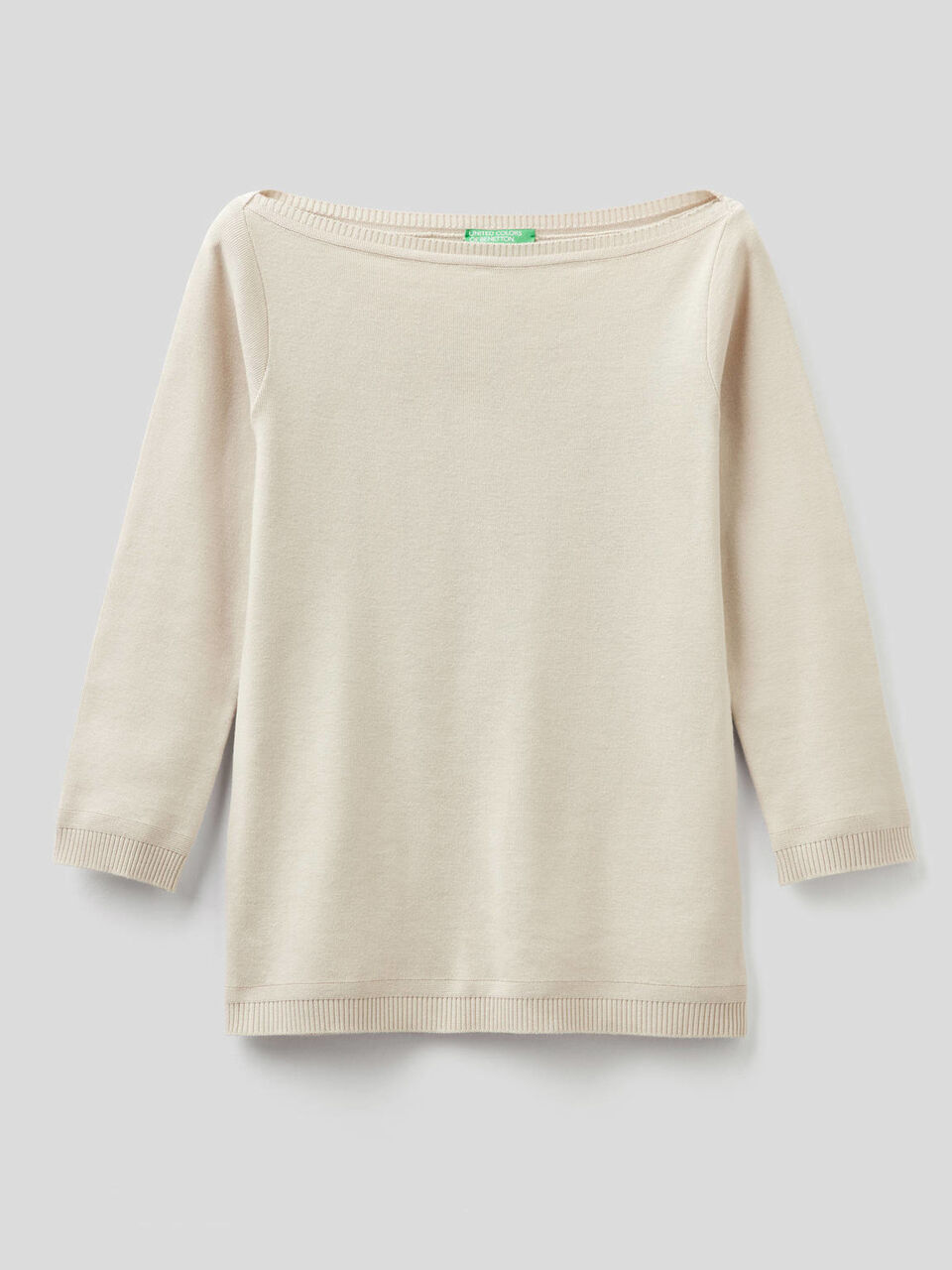Pullover aus 100% Baumwolle mit U-Boot-Ausschnitt image number 1