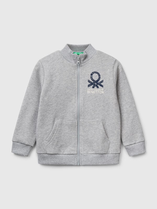 Sweat en coton avec fermeture éclair Garçon