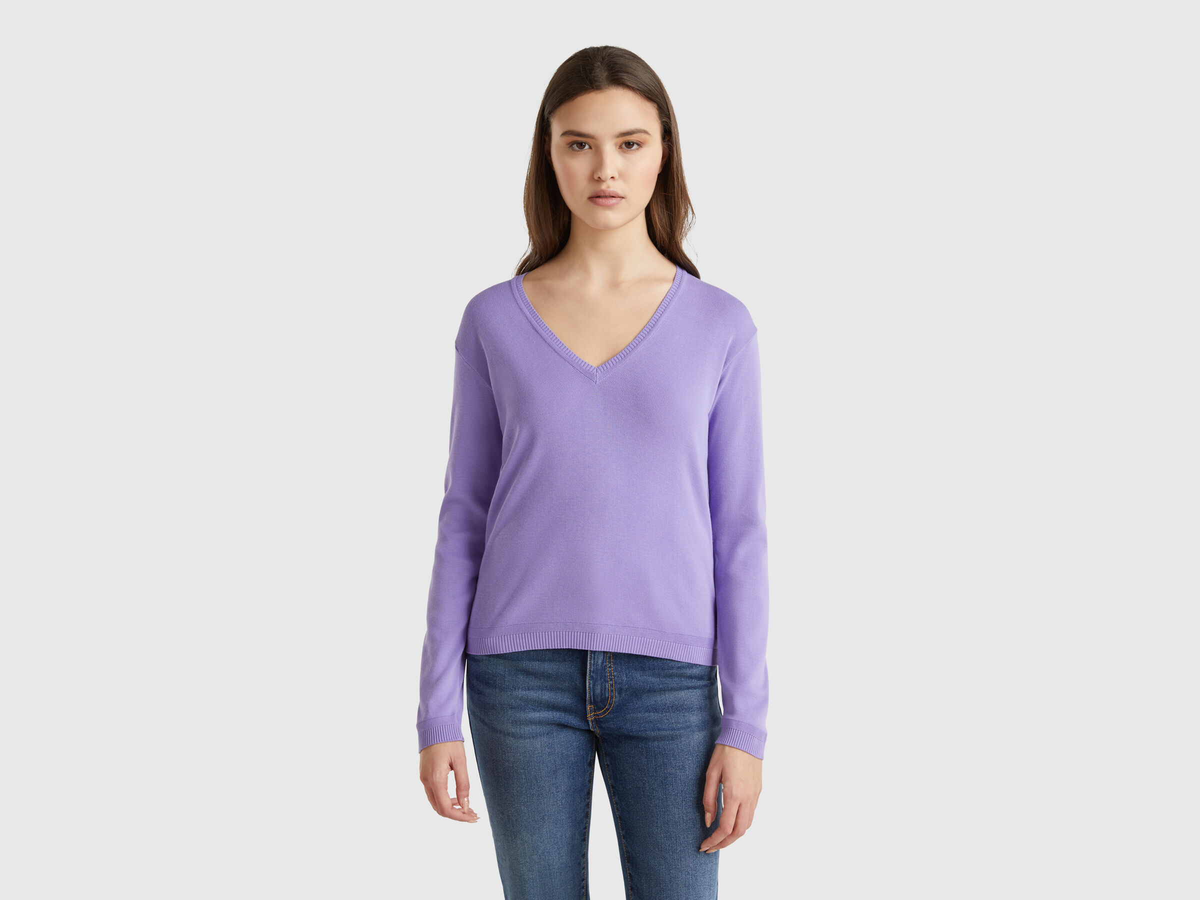 V NECK SWEATER L/S Femme image number 0