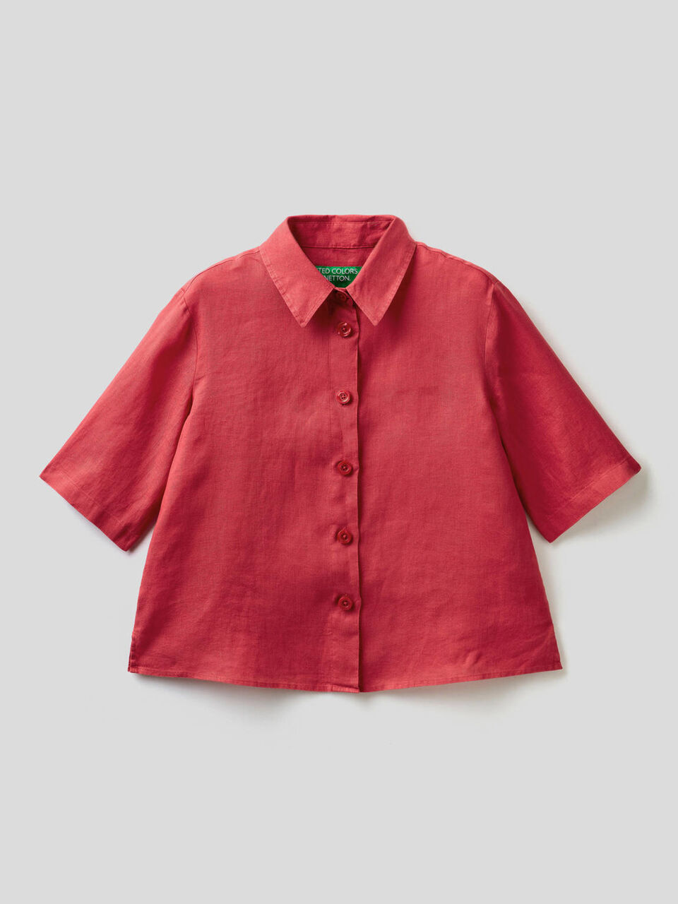 Chemise courte en pur lin image number 1