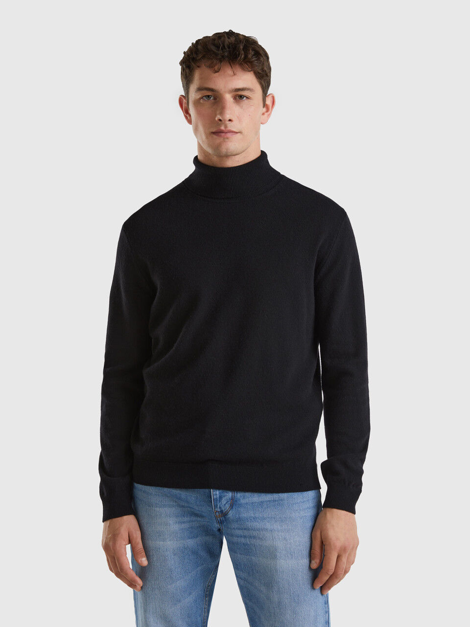 Mens black cheap turtleneck jumper