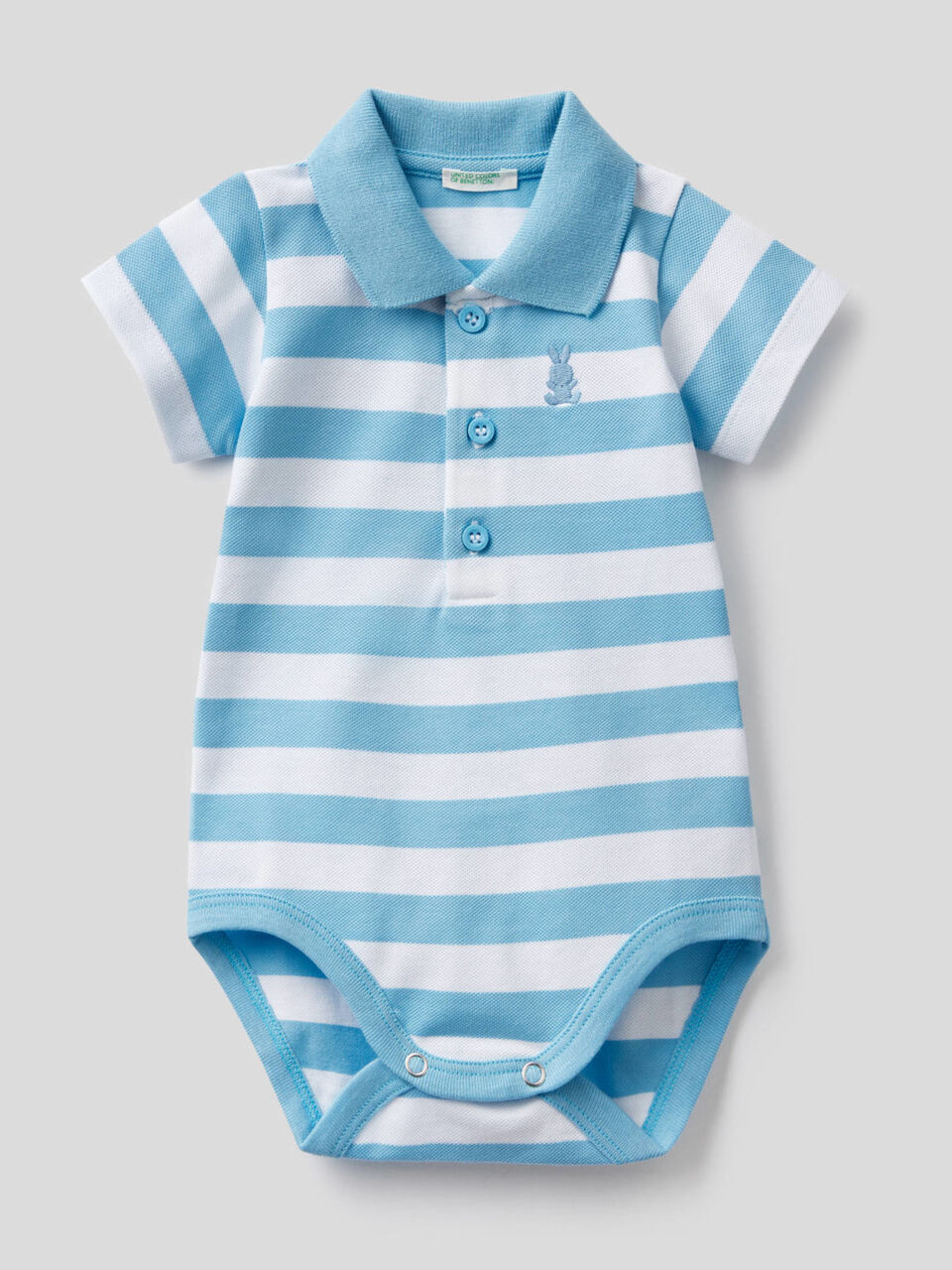 Polo bodysuit in stretch cotton image number null