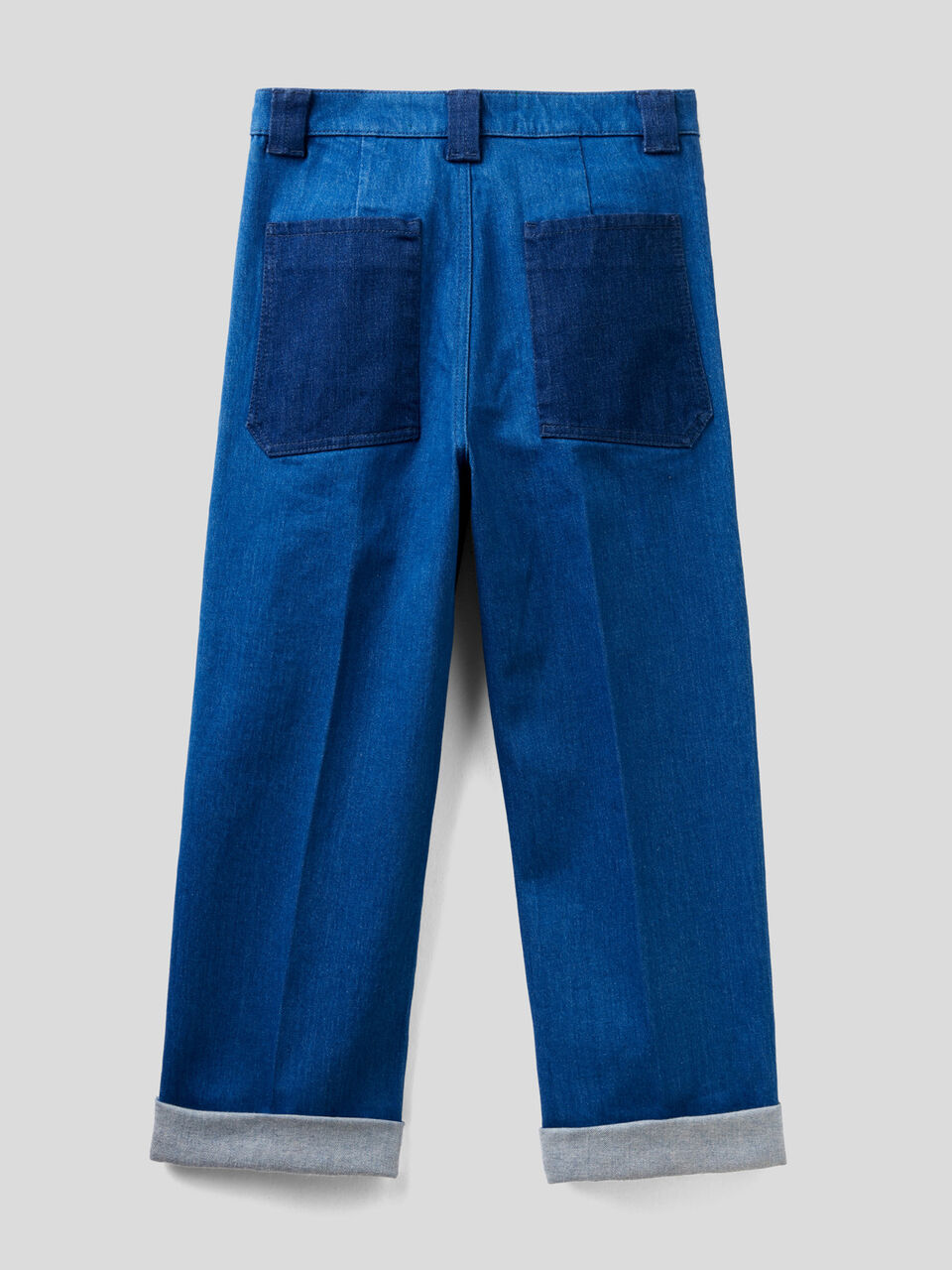 Jeans colorblock con gamba ampia image number 2