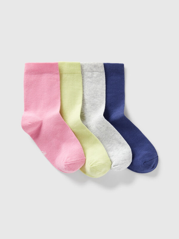 Quattro paia di calzini in cotone stretch Bambino