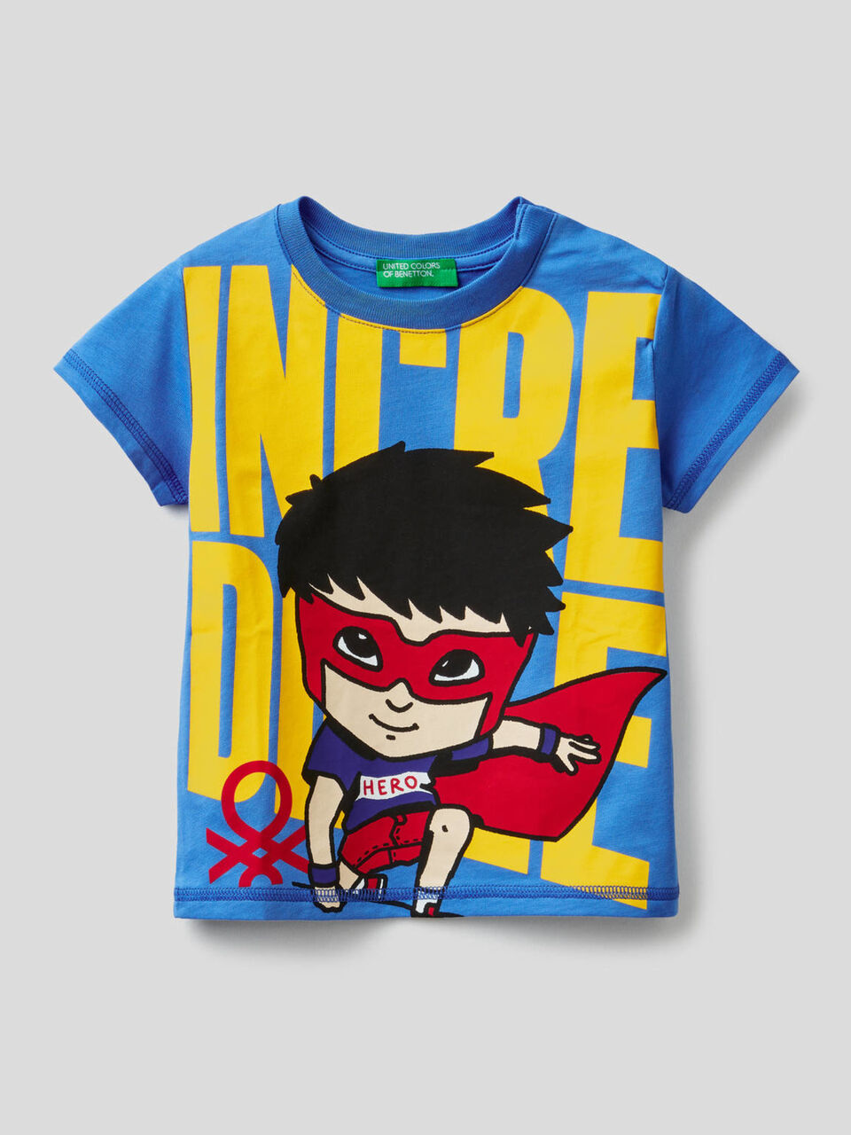 T-shirt 100% cotone con stampa supereroe image number 1