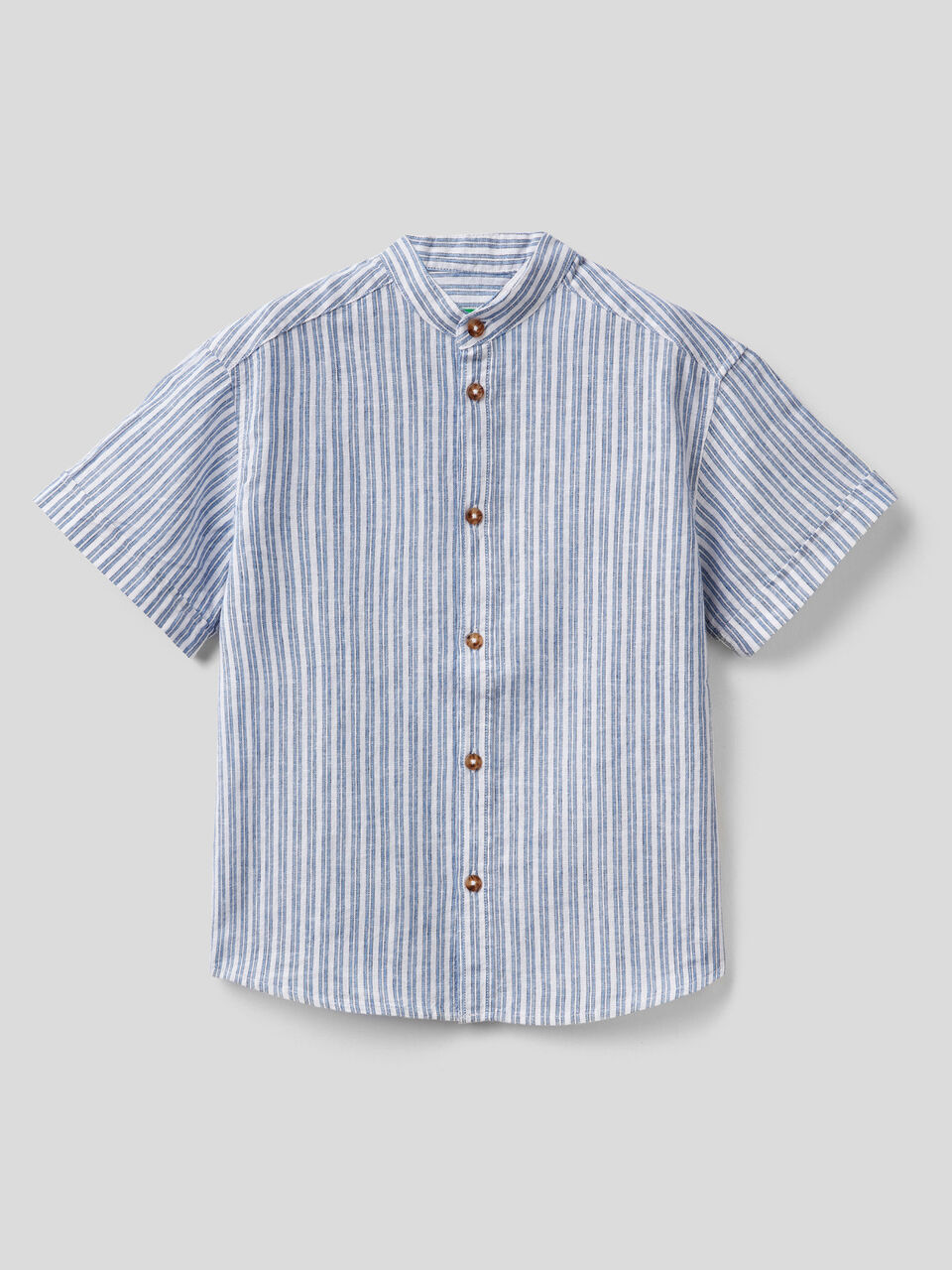 Striped shirt made from linen blend image number 1
