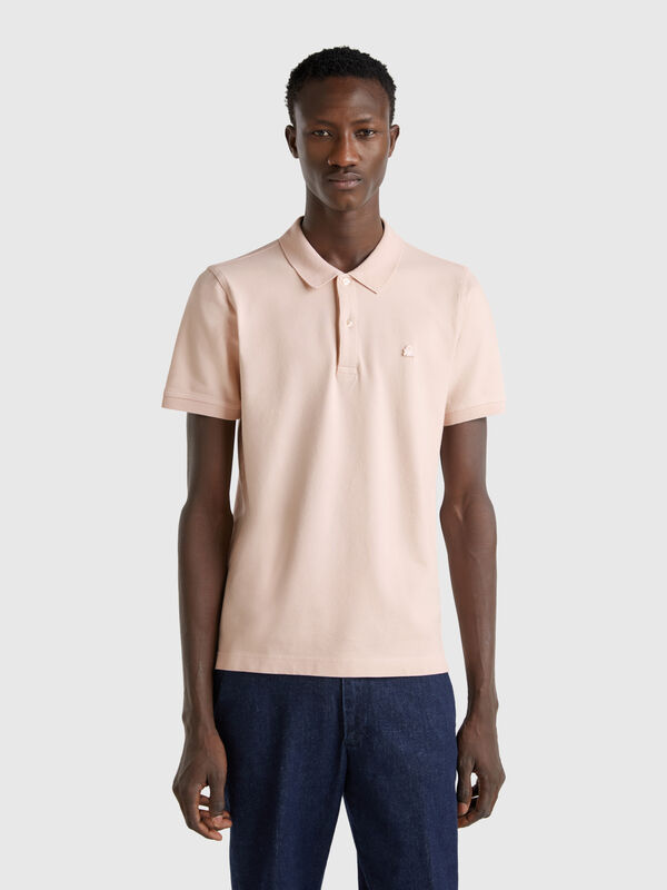 Polo ajusté rose poudré Homme