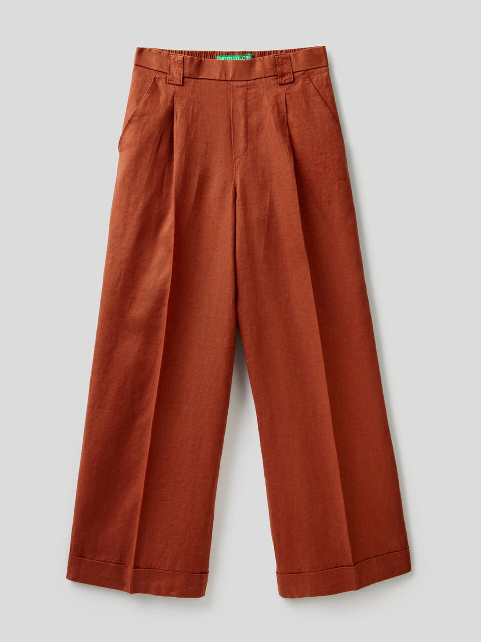 Hose aus 100% Leinen mit weitem Bein image number 1
