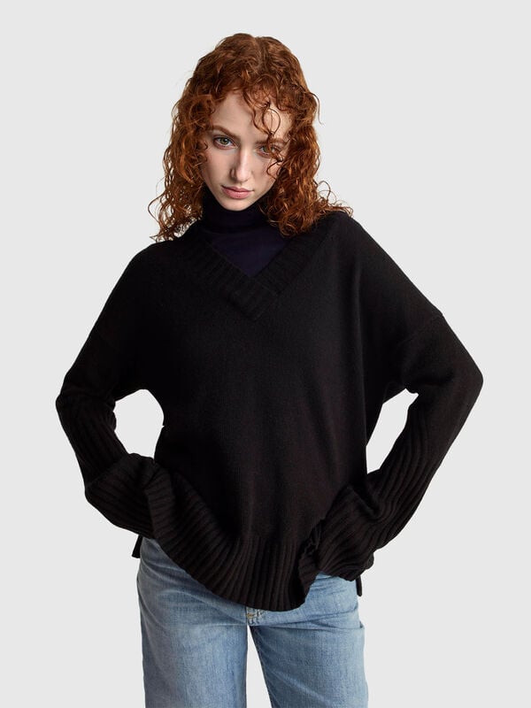 Oversized sweater in wool blend Women