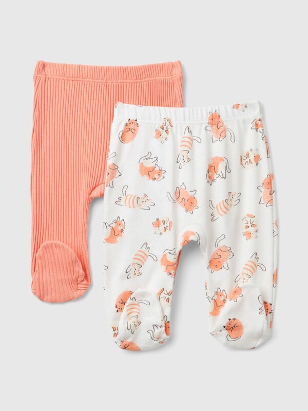 Due pantaloni in cotone bio Baby