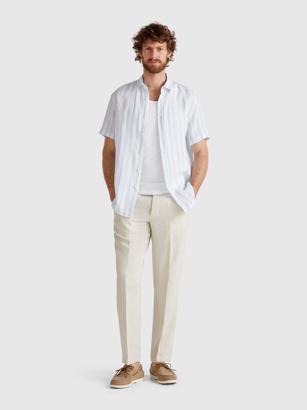 Chino en pur lin Homme
