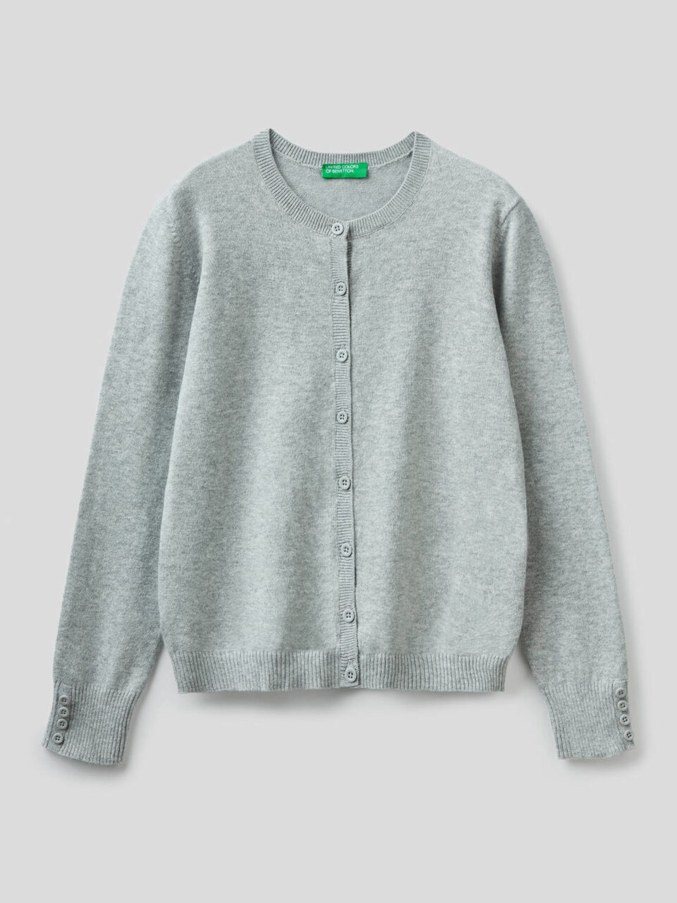 Cardigan girocollo in misto cotone image number 1