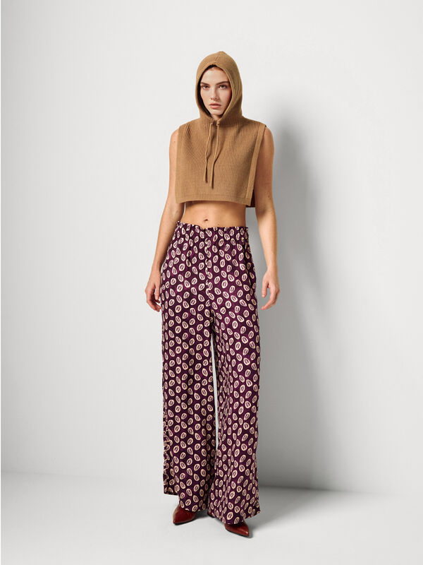 Fließende Hose mit Bandana-Print Damen
