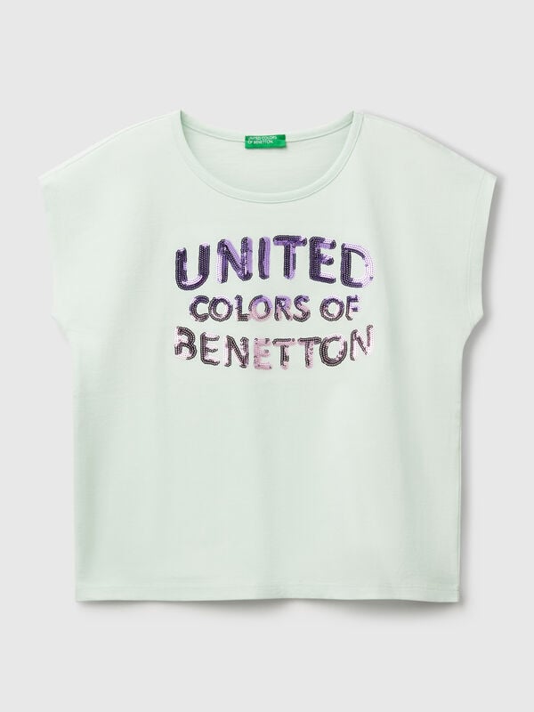 T-shirt con paillettes Bambina