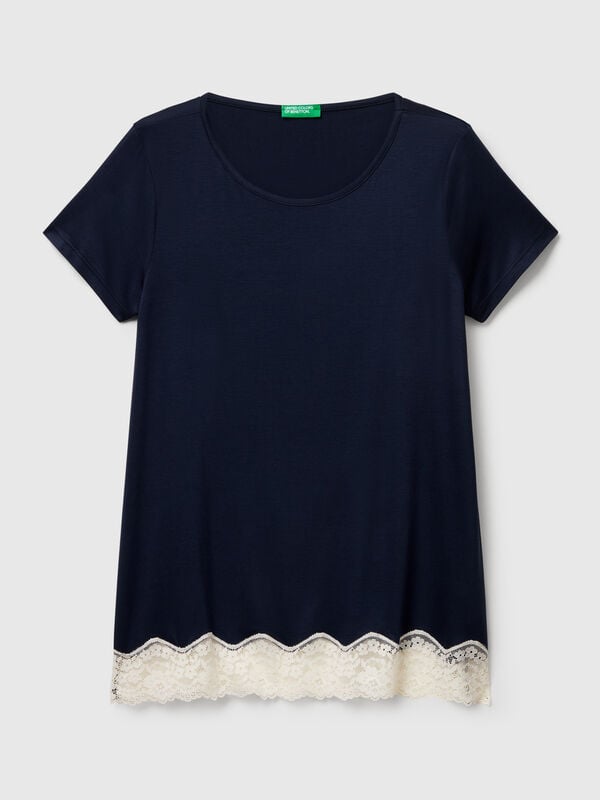 Short sleeve top with lace Women