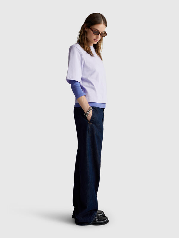 T-shirt coupe boxy 100% coton Femme