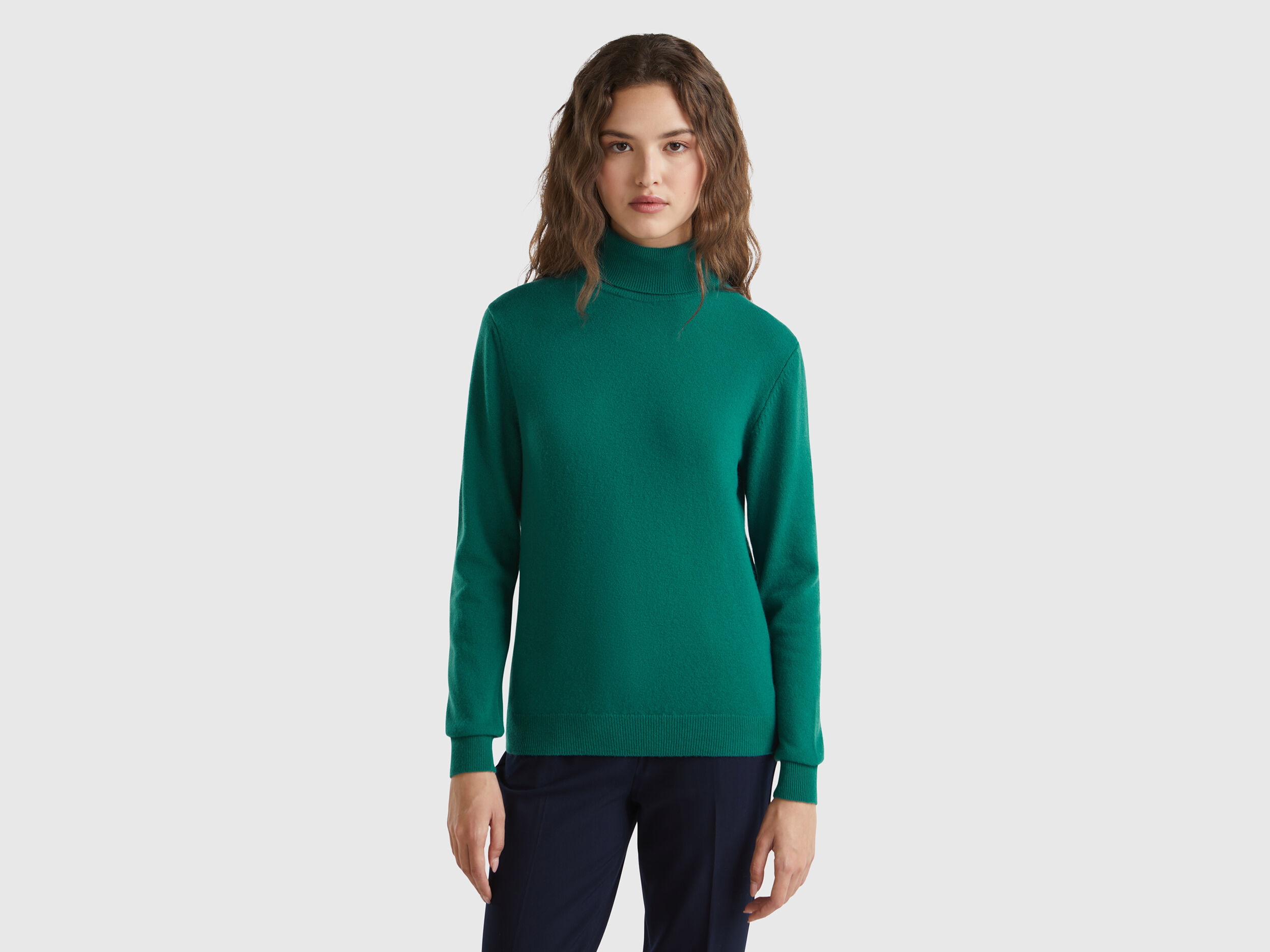 Women s High Collar Merino Wool Sweaters Women 2024 Benetton