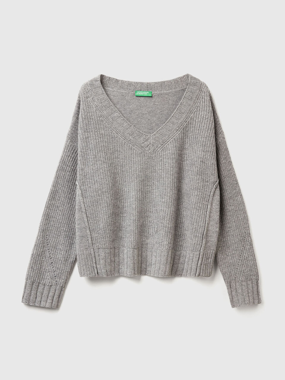 MAGLIA SCOLLO V M/L Donna image number 1