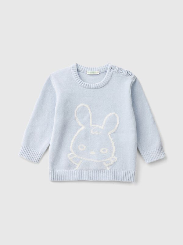 Maglioncino con intarsio coniglio Baby