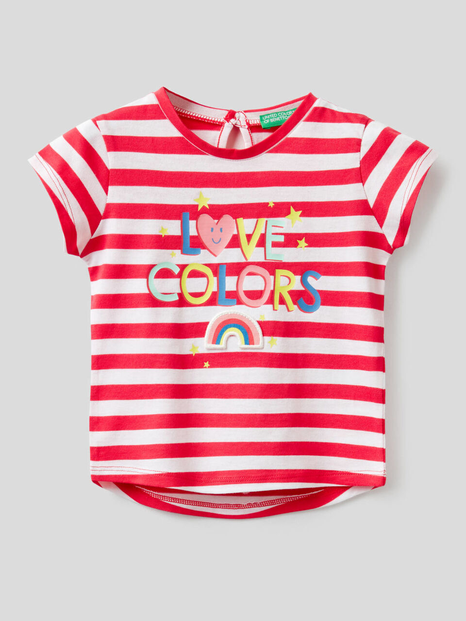 T-shirt a righe in 100% cotone image number 1