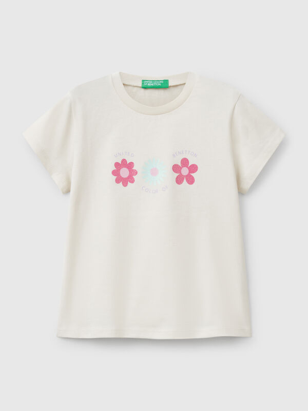 T-Shirt mit Glitzerdruck Mädchen