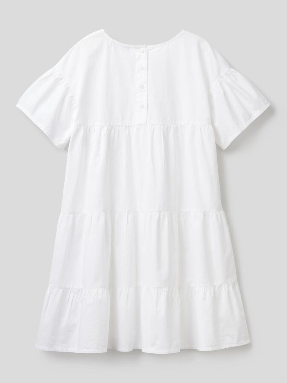 Loose dress with frills in 100% cotton image number 2