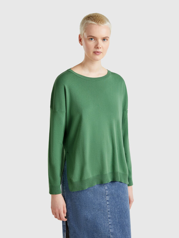 Pull over-fit en coton Femme