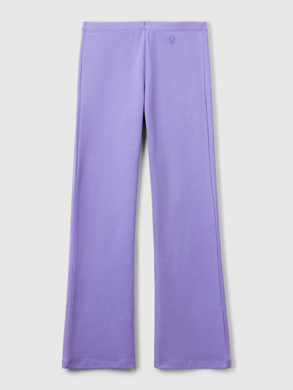 Leggings a zampa in cotone stretch Bambina