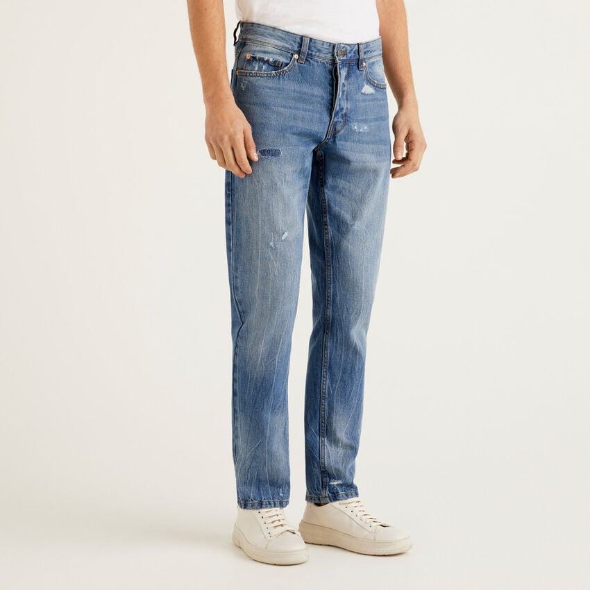 Jeans straight leg 100% cotone