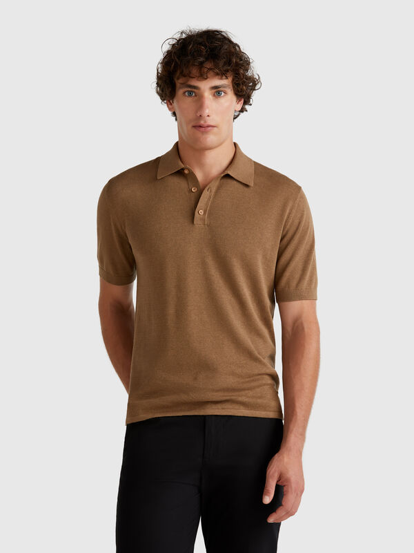 Polo en chanvre mélangé Homme