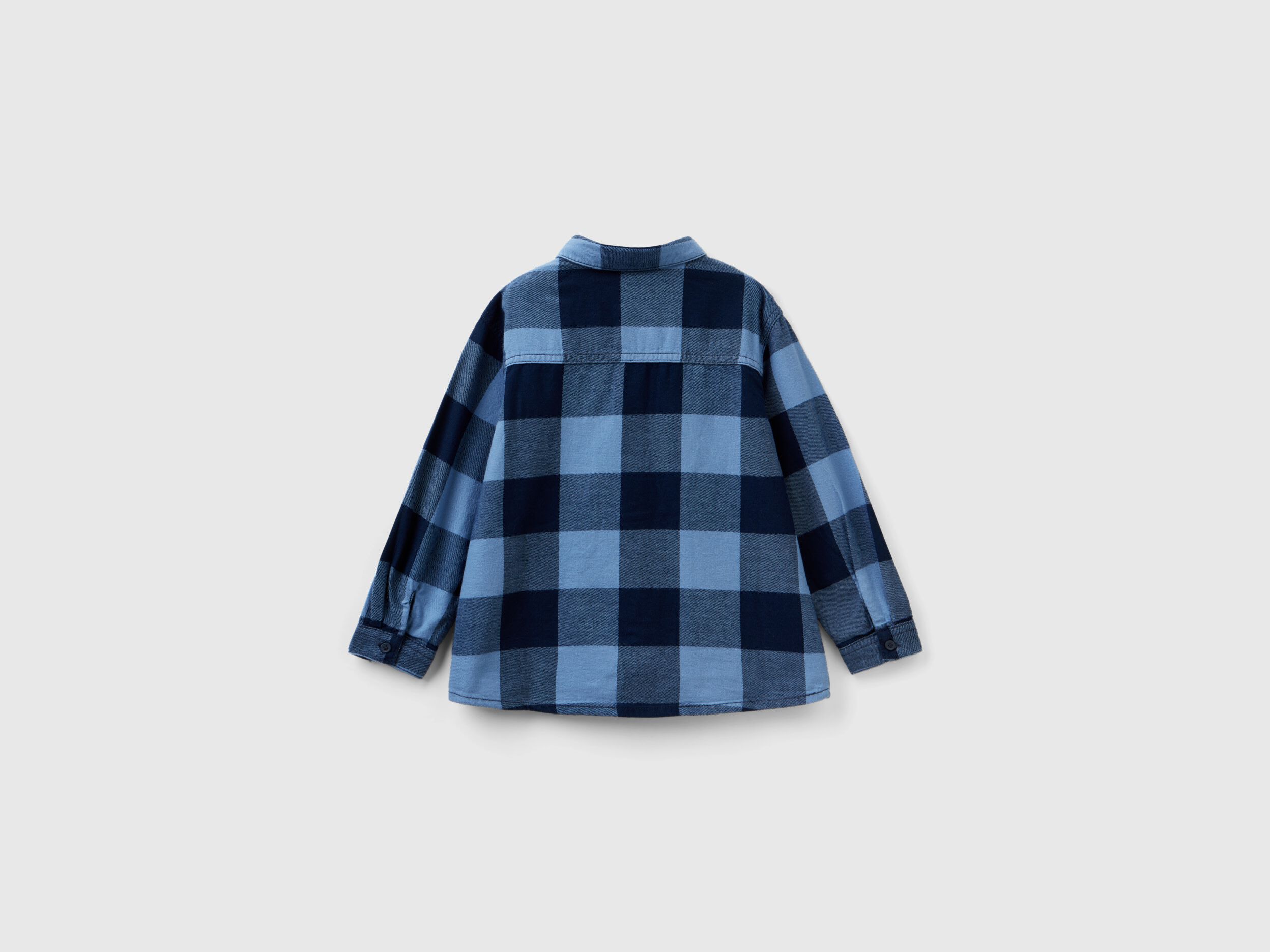 Camicia scozzese 100 cotone Blu Benetton