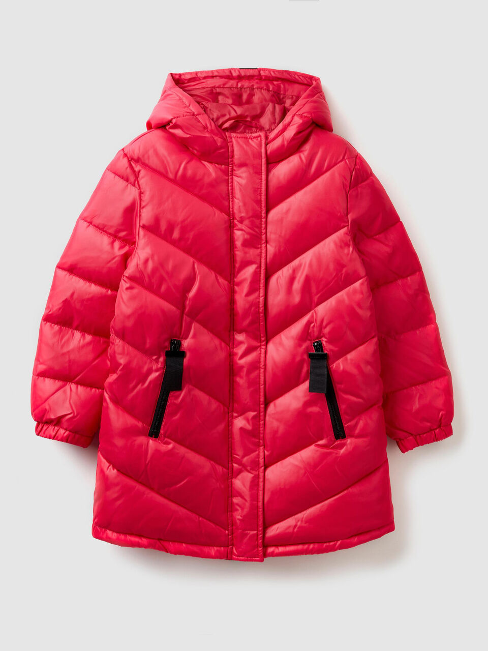 Lange wattierte Jacke mit Kapuze image number 1