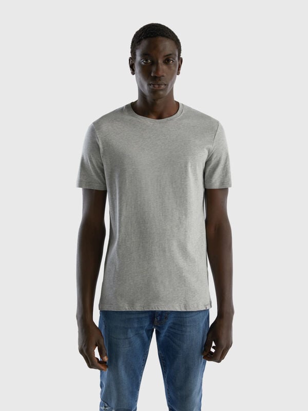 T-shirt gris mélangé Homme