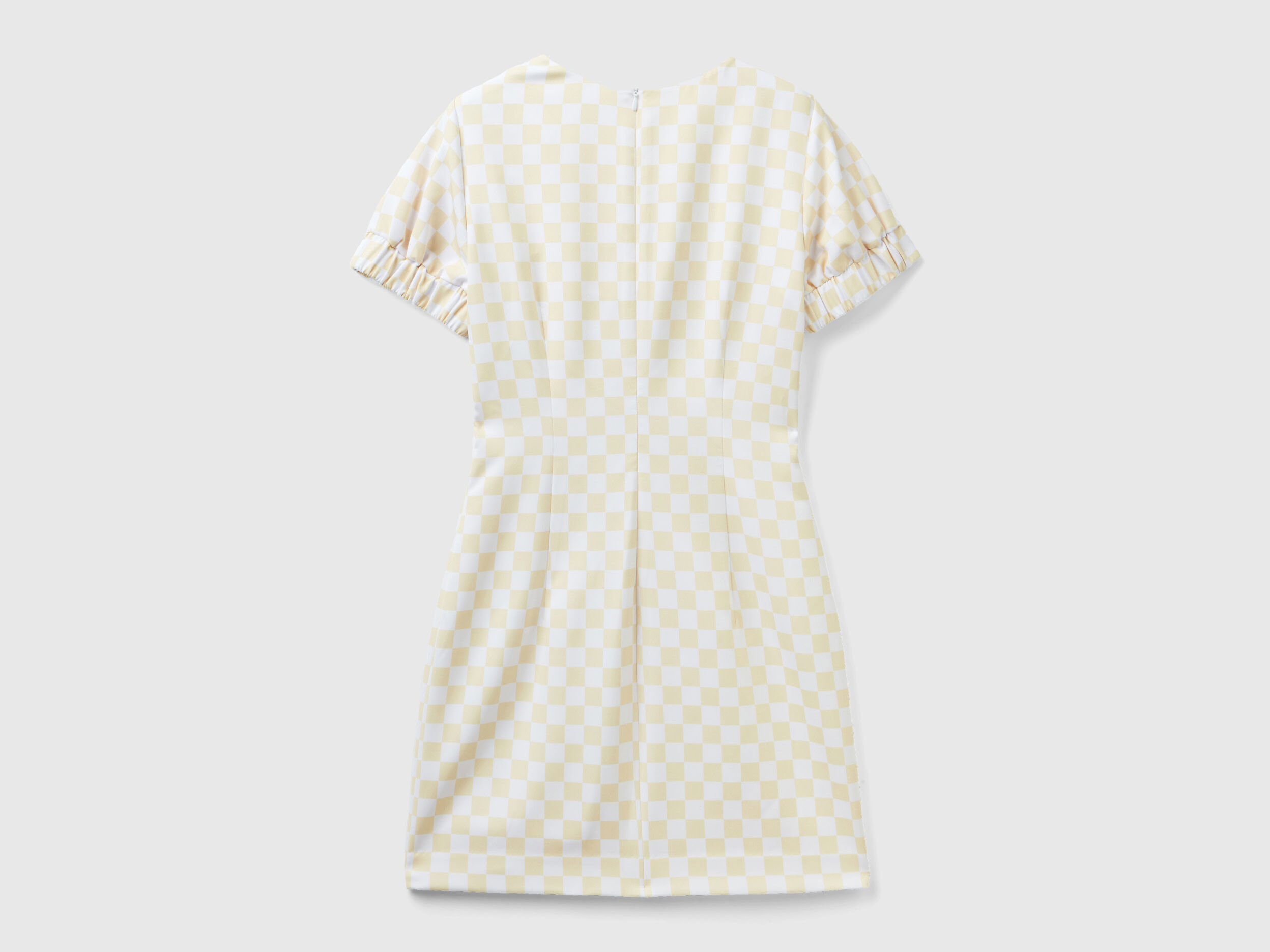 Robe crayon ajust e carreaux Jaune Benetton