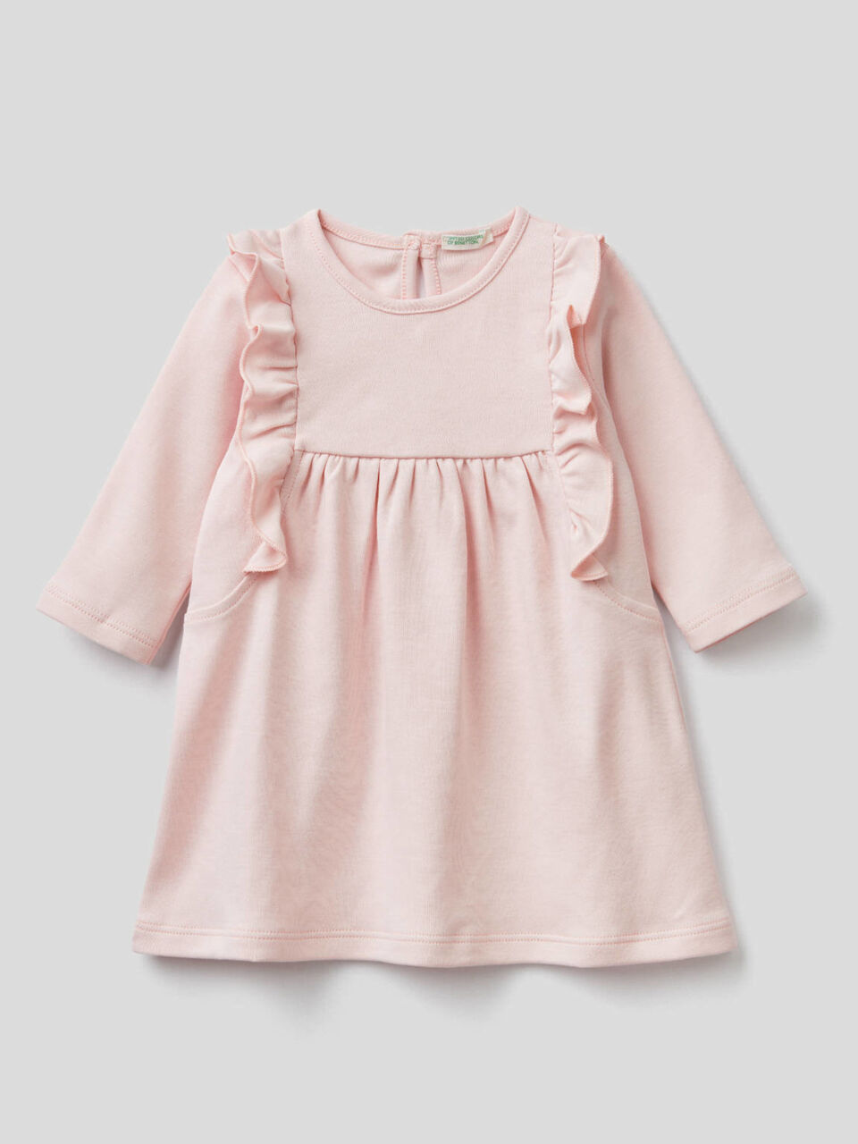 Organic cotton dress with rouches image number 1