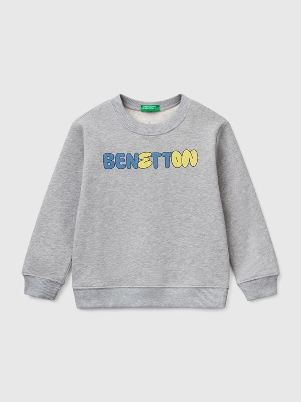 Felpa in cotone con stampa Bambino