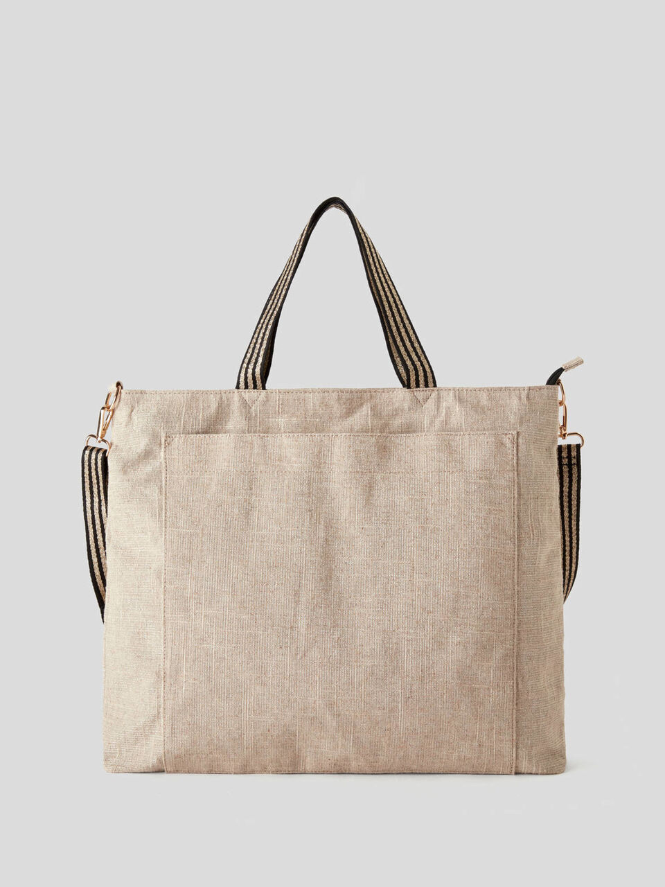 Borsa mare in misto lino effetto lurex image number 1