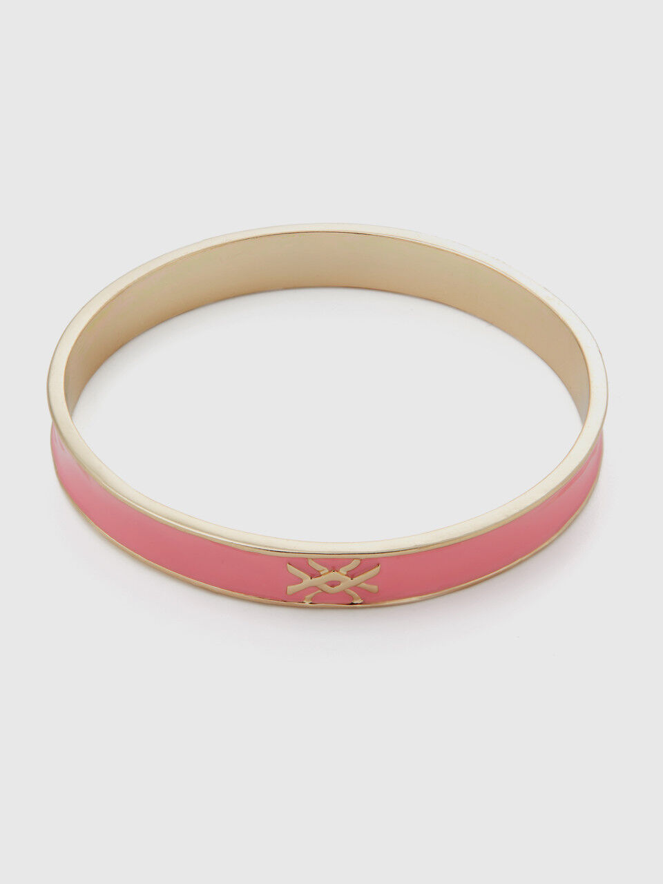 Bracciale bangle rosa con logo
