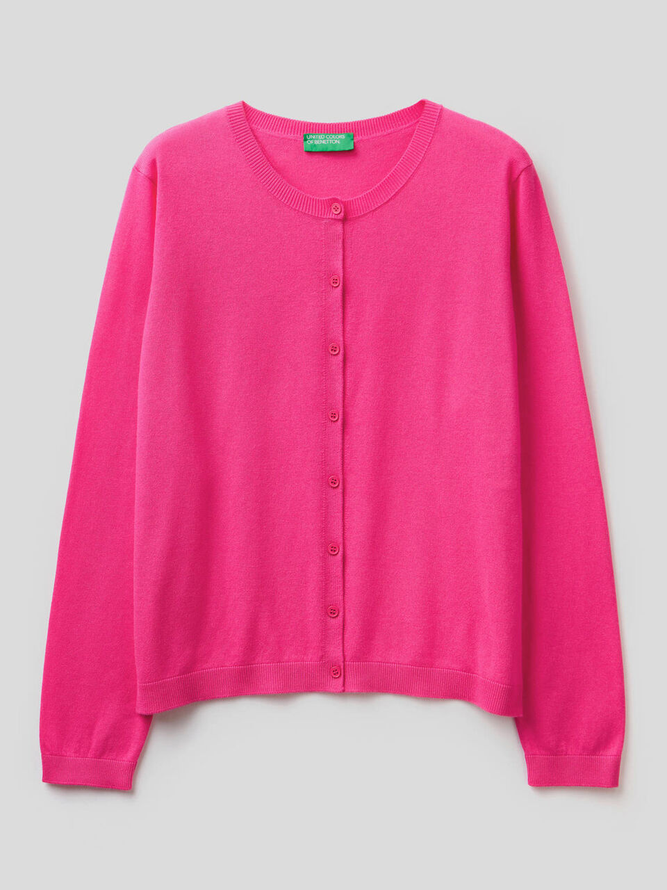 Strickjacke aus einer Baumwollmischung mit Rundausschnitt image number 1