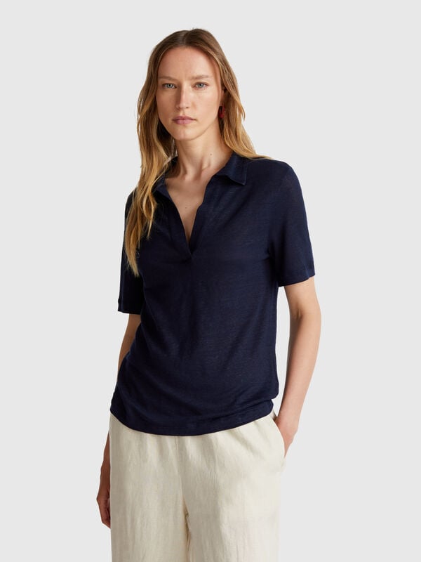 Poloshirt aus reinem Leinen Damen