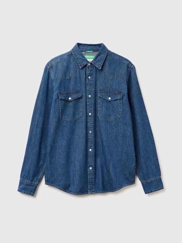 Camicia western di jeans Uomo