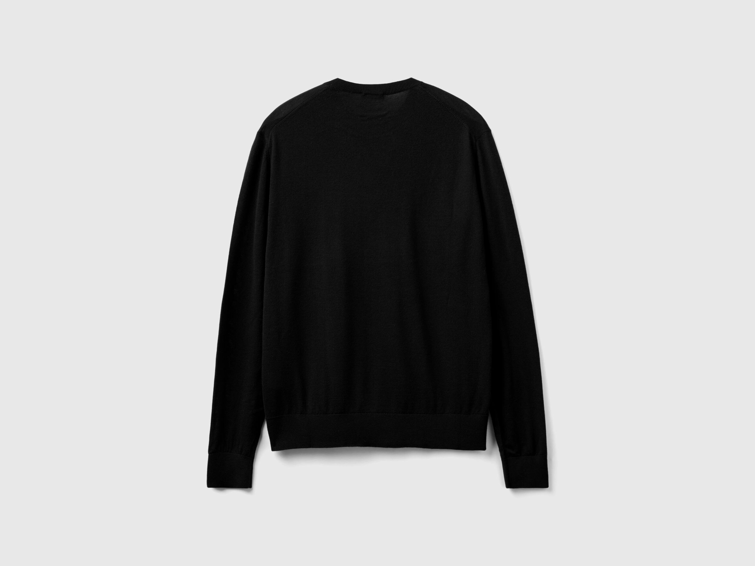 Black sweater in pure Merino wool Black Benetton