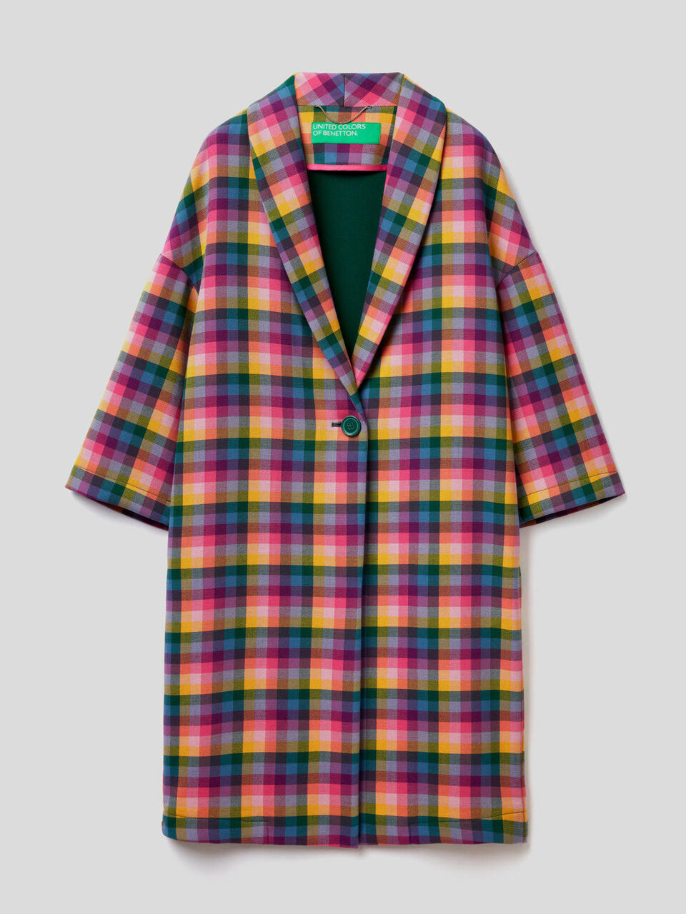 Cappotto a quadri multicolor image number 1